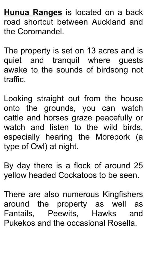 Bed and Breakfast Hunua Ranges Экстерьер фото
